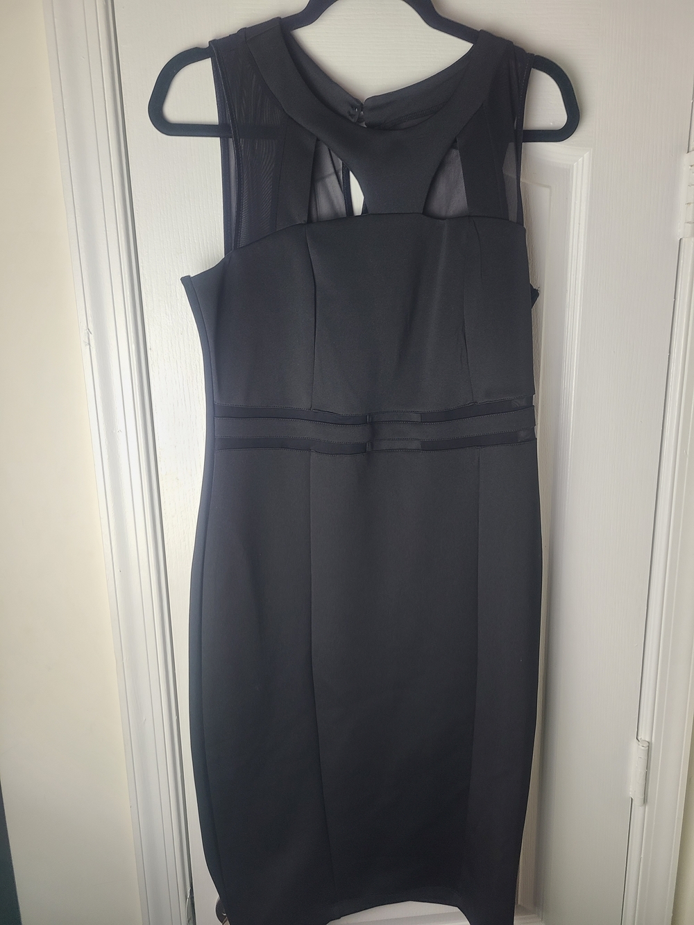 Forever 21 Black Sheath Midi Dress with Mesh Insets | Size 2X